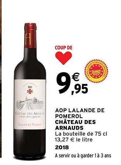 aop lalande de pomerol château des arnauds 2018