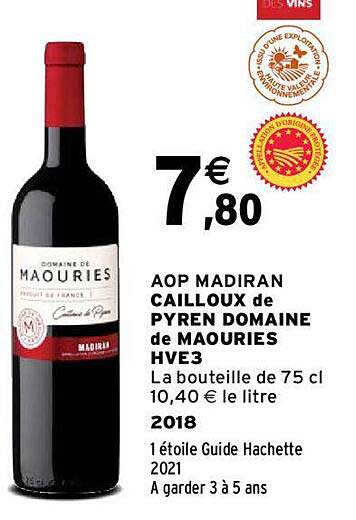 aop madiran cailloux de pyren domaine de maouries hve3 2018