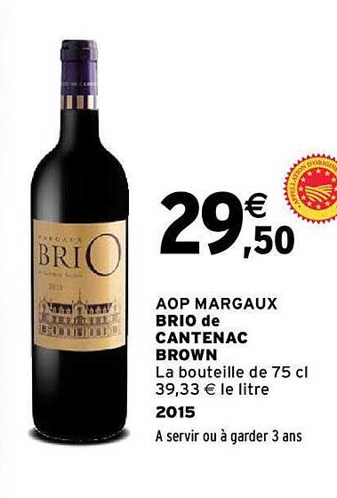 aop margaux brio de cantenac brown 2015