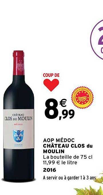 aop médoc château clos du moulin 2016