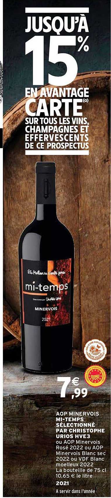 aop minervois mi-temps sélectionné par christophe urios hve3 2021