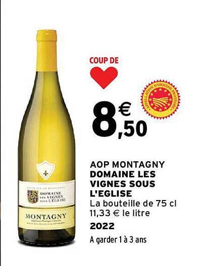 Aop Montagny Domaine Les Vignes Sous L'église 2022