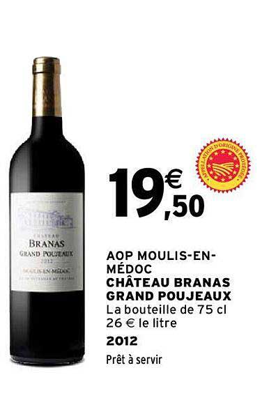aop moulis-en-médoc château branas grand poujeaux 2012