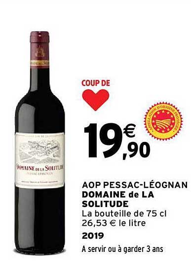 aop pessac-léognan domaine de la solitude 2019