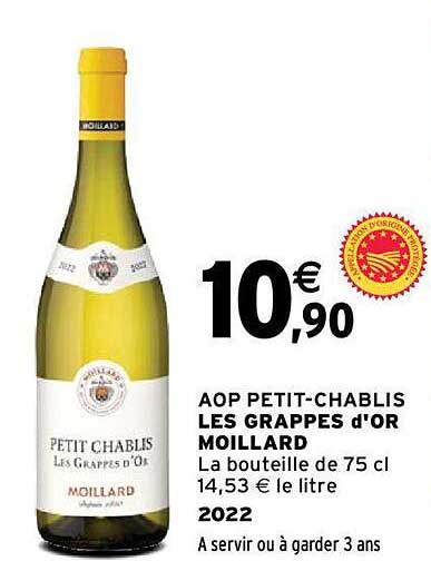 aop petit-chablis les grappes d'or moillard 2022