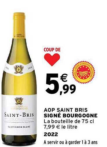 aop saint bris signé bourgogne 2022