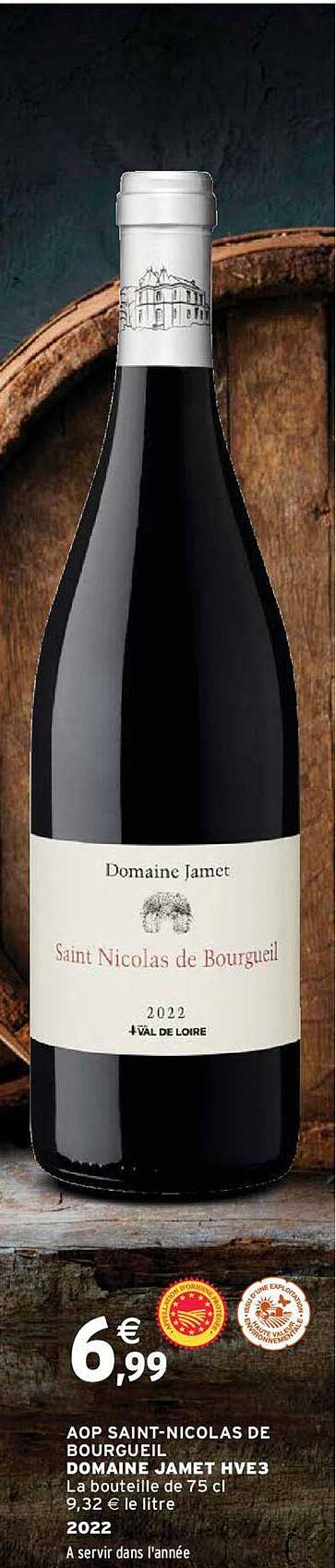 aop saint-nicolas de bourgueil domaine jamet hve3 2022