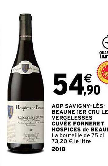 aop savigny-lès-beaune 1er cru le vergelesses cuvée forneret hospices de beaune 2018
