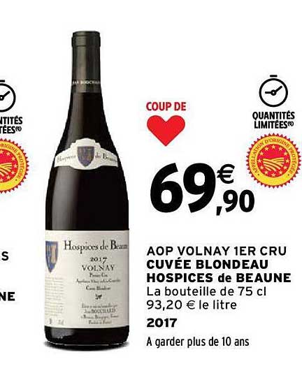 aop volany 1er cru cuvée blondeau hospices de beaune 2017