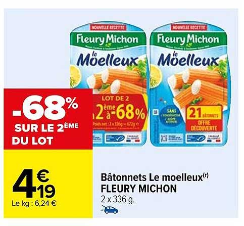 bâtonnets le moelleux fleury michon