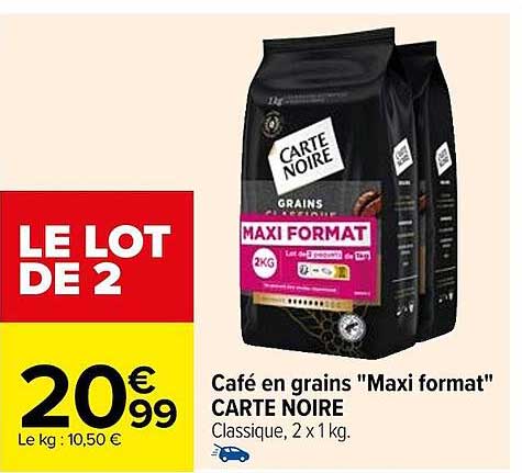 café en grains "maxi format" carte noire