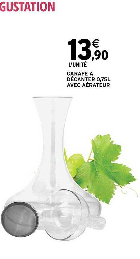 carafe à décanter 0,75l avec aérateur