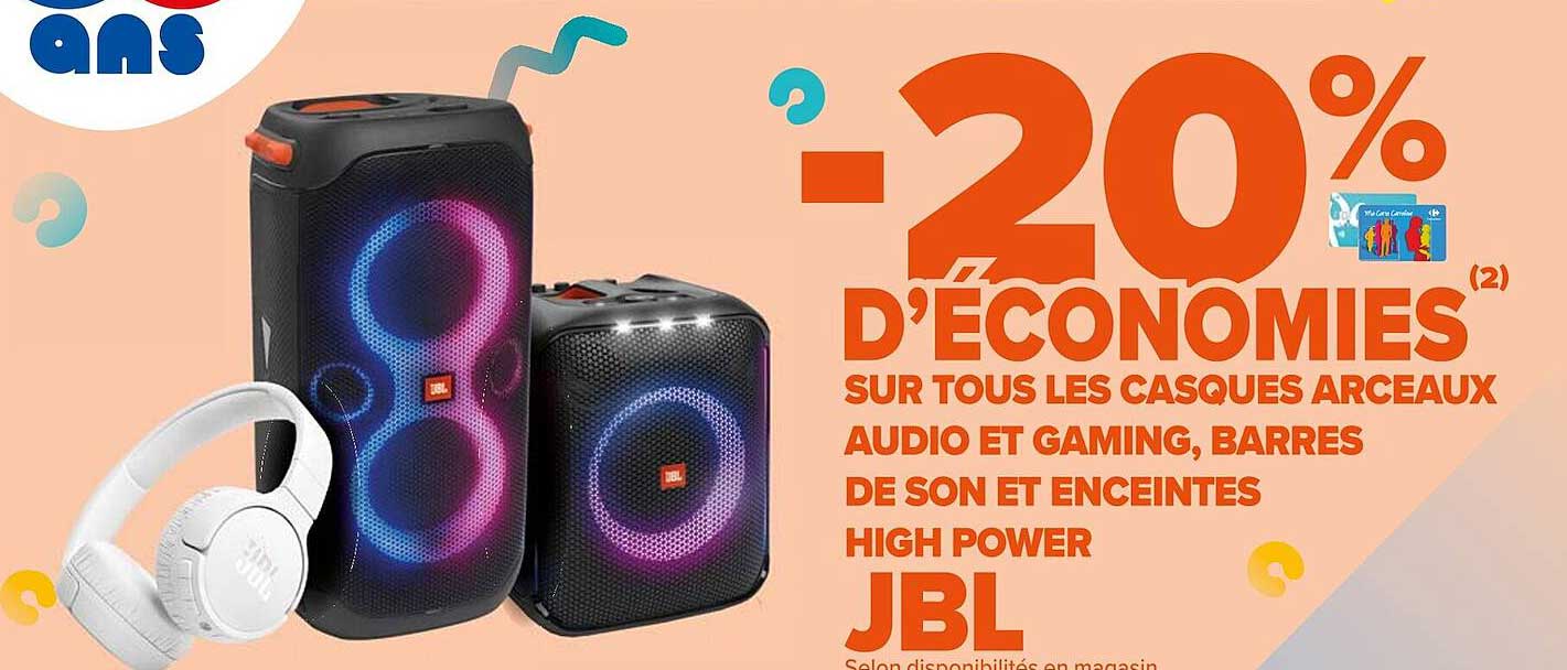 casques arceaux audio et gaming, barres de son et enceintes high power jbl