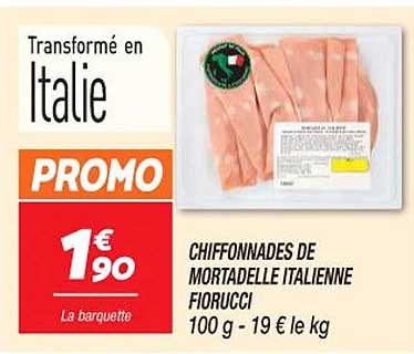 Chiffonnades De Mortadelle Italienne Fiorucci