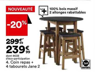 Coin Repas + 4 Tabourets Jane 2