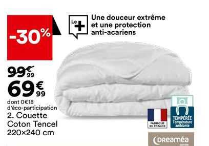 Couette Coton Tencel 220 X 240 Cm Dreaméa