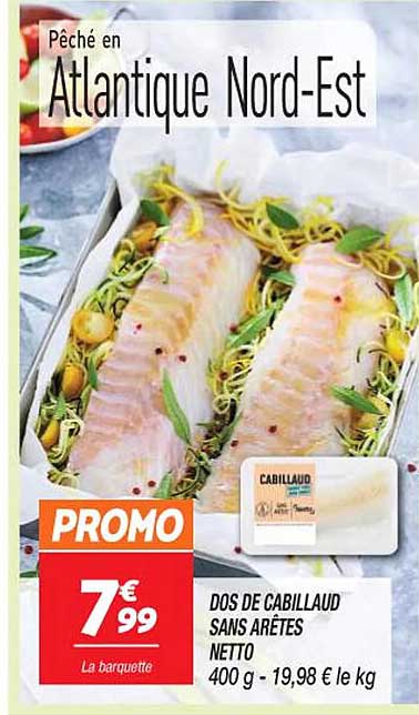 dos de cabillaud sans arêtes netto