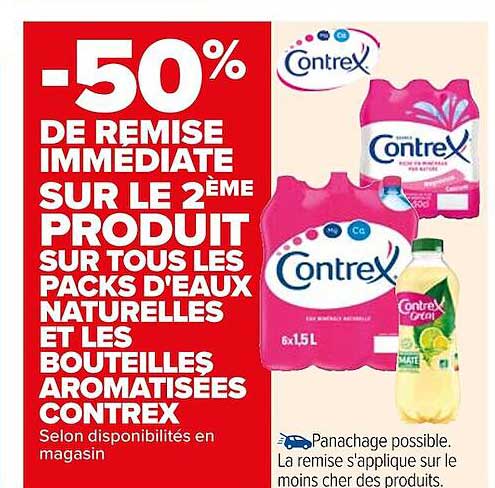 eaux naturelles et bouteilles aromatisées contrex