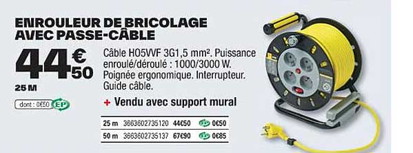 enrouleur de bricolage avec passe-câble