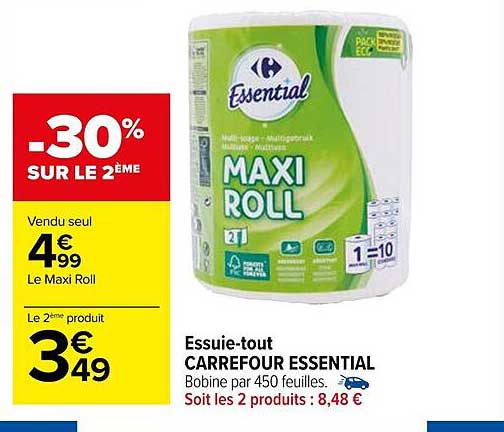 essuie-tout carrefour essential