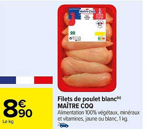 filets de poulet blanc maître coq