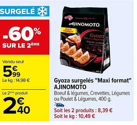 gyoza surgelés "maxi format" ajinomoto