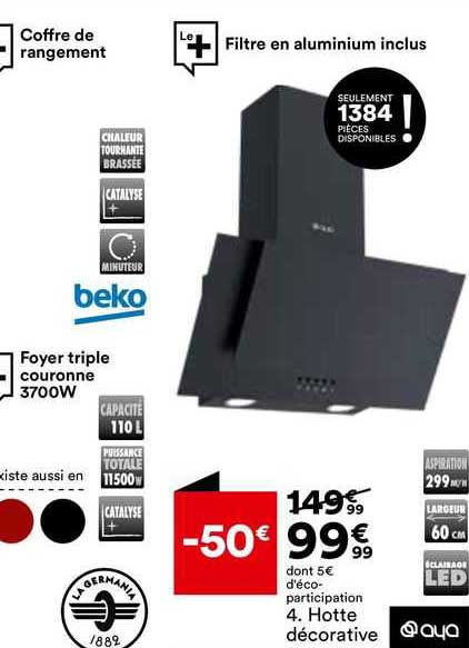 hotte décorative beko