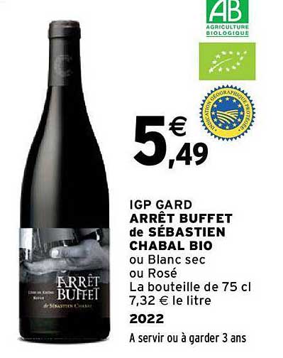 igp gard arrêt buffet de sébastien chabal bio 2022