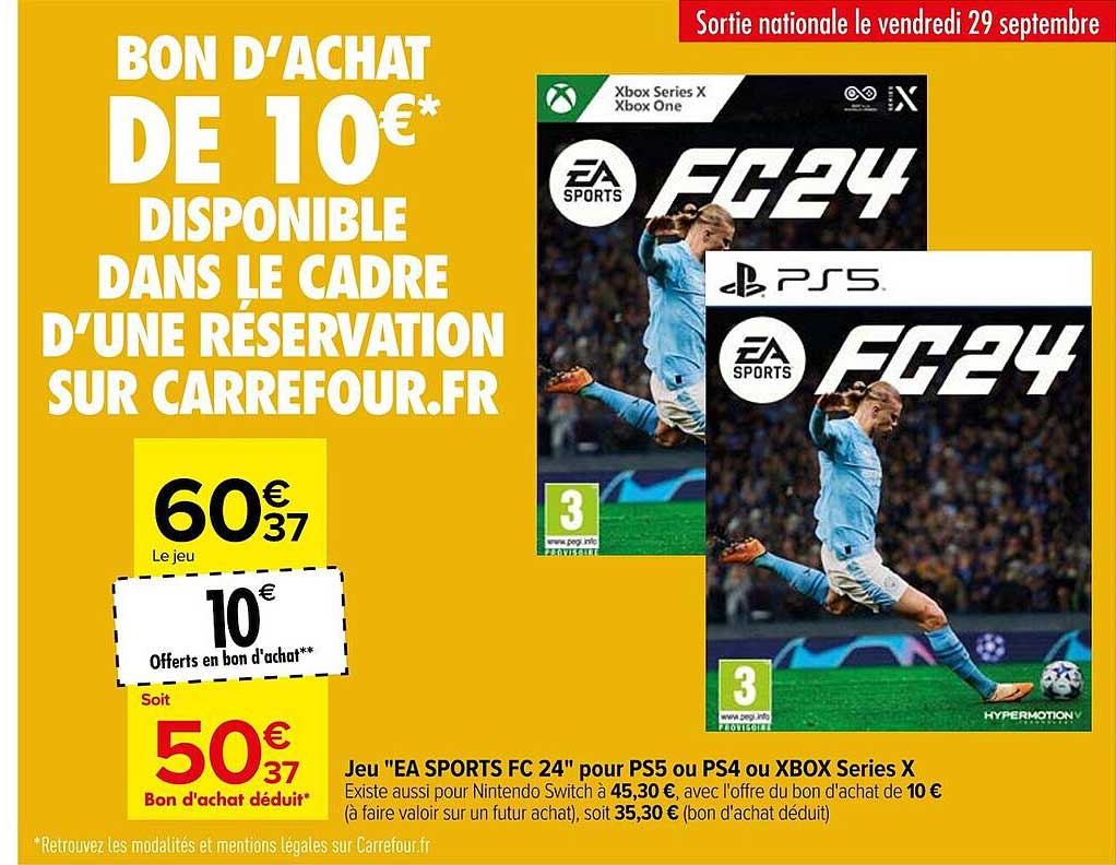 jeu "ea sports fc 24" pour ps5 ou ps4 ou xbox series x