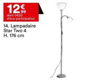 lampadaire star two 4 h. 176 cm