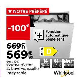 lave-vaisselle intégrable whirlpool