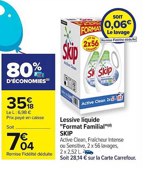 lessive liquide "format familial" skip