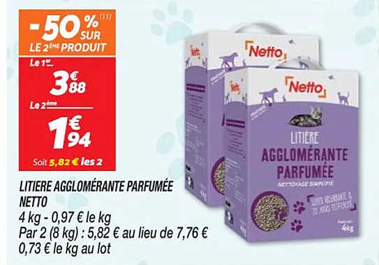 Litière Agglomérante Parfumée Netto