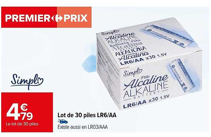 lot de 30 piles lr6/aa simpl