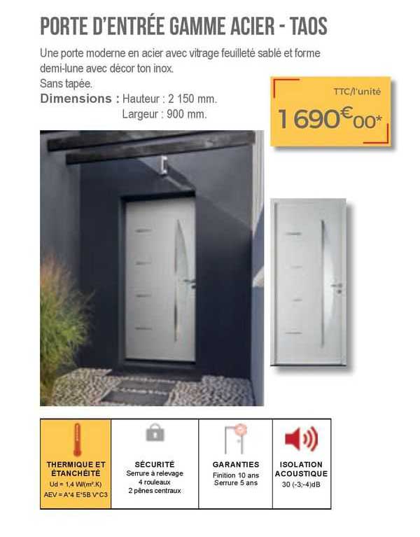 porte d'entrée gamme acier - taos