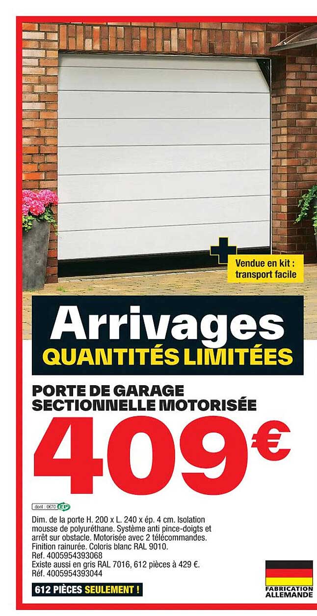 Porte De Garage Sectionnelle Motorisée