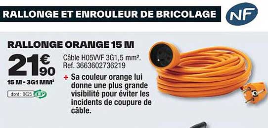 rallonge orange 15m