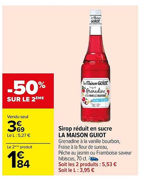 sirop réduit en sucre la maison guiot