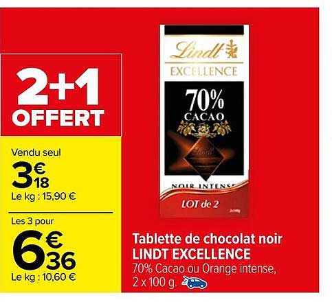 Tablette De Chocolat Noir Lindt Excellence