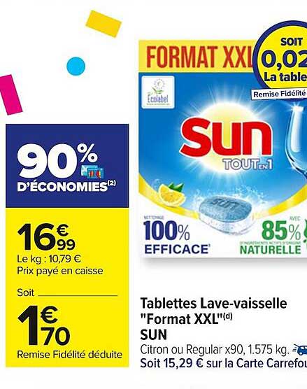 tablettes lave-vaisselle "format xxl" sun