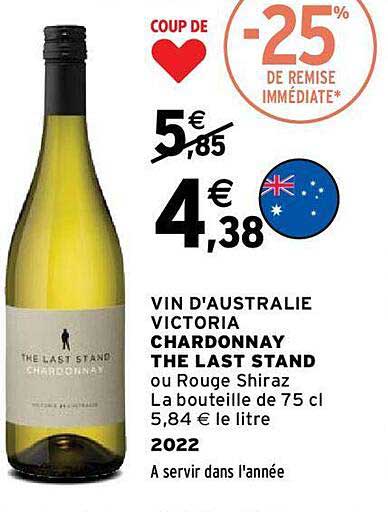 vin d'australie victoria chardonnay the last stand 2022