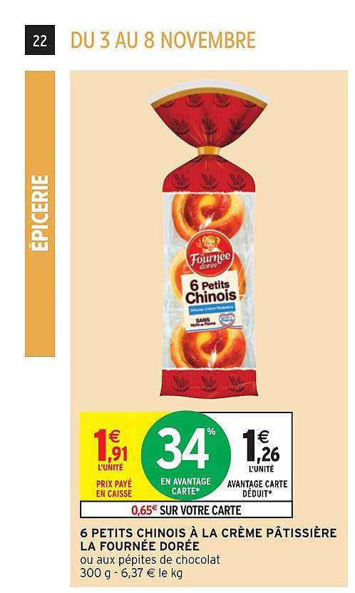 6 petits chinois à la crème pâtissière la fournée dorée