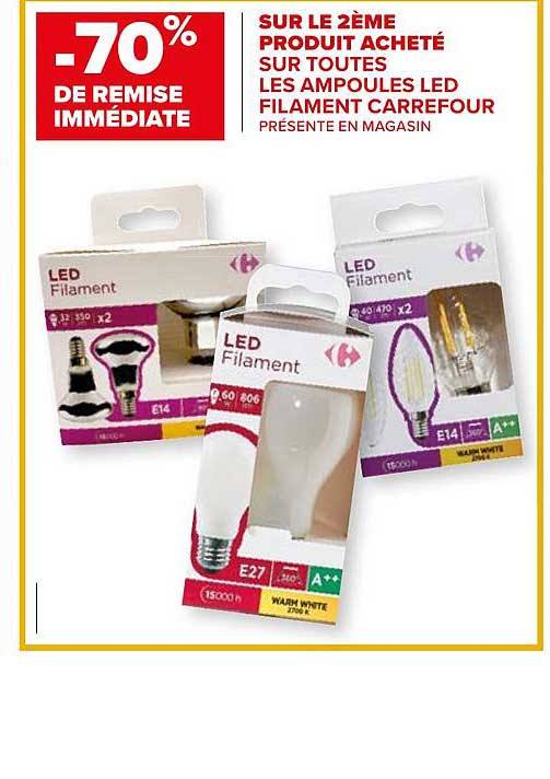 ampoules led filament carrefour