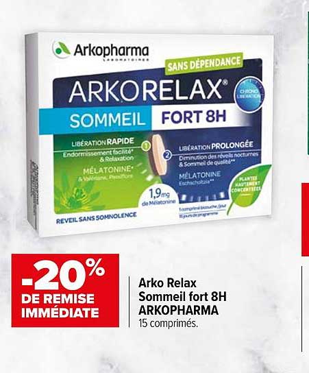 arko relax sommeil fort 8h arkopharma