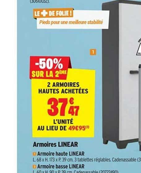 armoires linear -50% sur le 2è