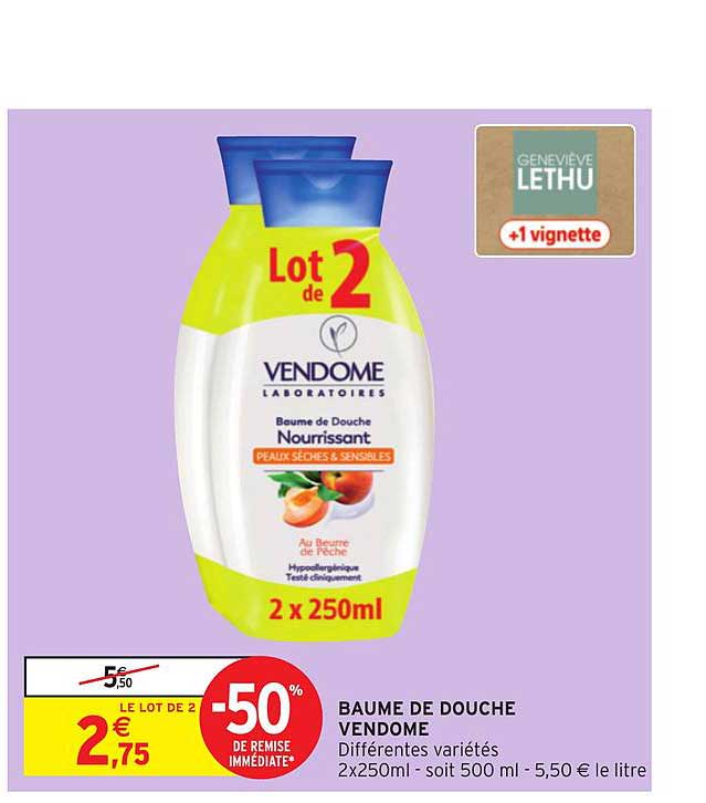 baume de douche vendome -50% de remise immédiate