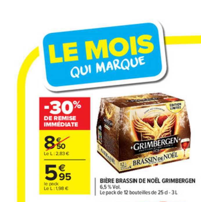 bière brassin de noël grimbergen -30% remise immédiate
