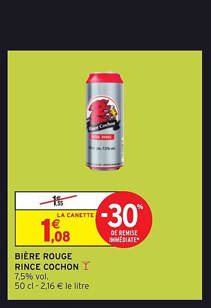 bière rouge rince cochon -30% de remise immédiate
