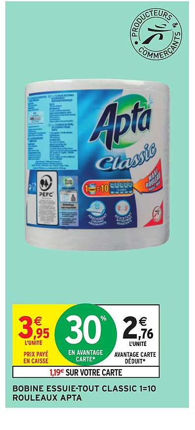 bobine essuie tout classic 1=10 roulleaux apta