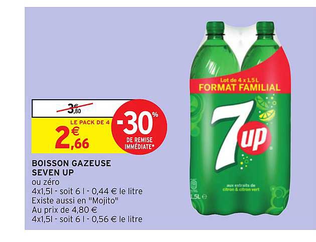 boisson gazeuse seven up -30% de remise immédiate